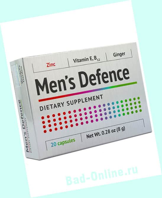 Оригинал препарата Men’s Defence, купленный на сайте Bad-Online.ru